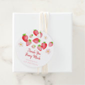 Wilde aardbei bessen zoete verjaardag bedankjes labels (In situ)