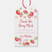 Wilde aardbei bessen zoete verjaardag cadeaulabel (Voorkant)