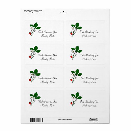 Wilde aardbei Eigen verzendlabel (Full Sheet)