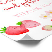 Wilde aardbei Kaarten en cadeaus Verjaardagsteken Poster (Hoek)