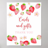 Wilde aardbei Kaarten en cadeaus Verjaardagsteken Poster (Voorkant)