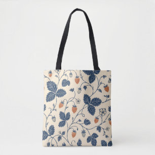 Wilde Aardbei Ledger Vintage Botanicals Tote Bag