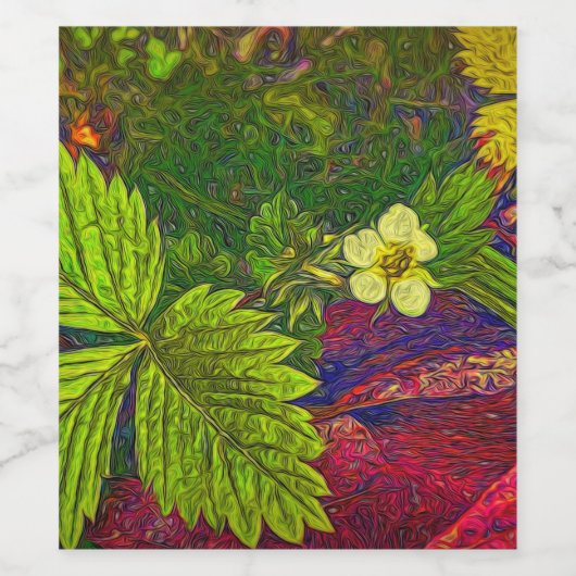 Wilde aardbei Plant Wijn Etiket (Enkel label)