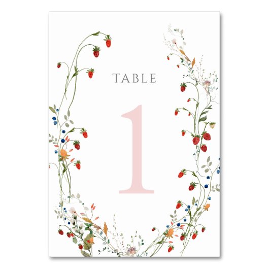 Wilde aardbei Tabel Nummer 1 Kaart (Achterkant)