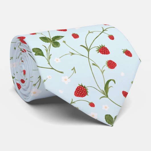 Wilde aardbeien (Alice Blue) - Stropdas (Opgerold)