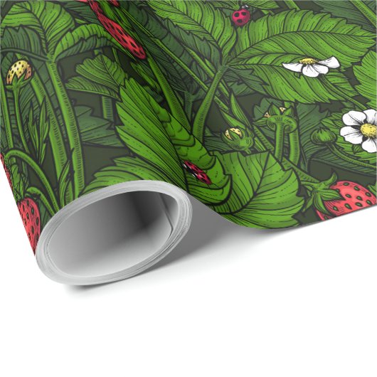 Wilde aardbeien cadeaupapier (Rol Hoek)