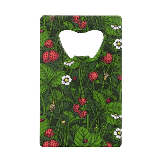 Wilde aardbeien creditkaart flessenopener (Voorkant)