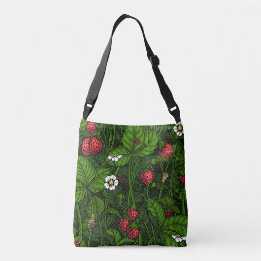 Wilde aardbeien crossbody tas (Achterkant)