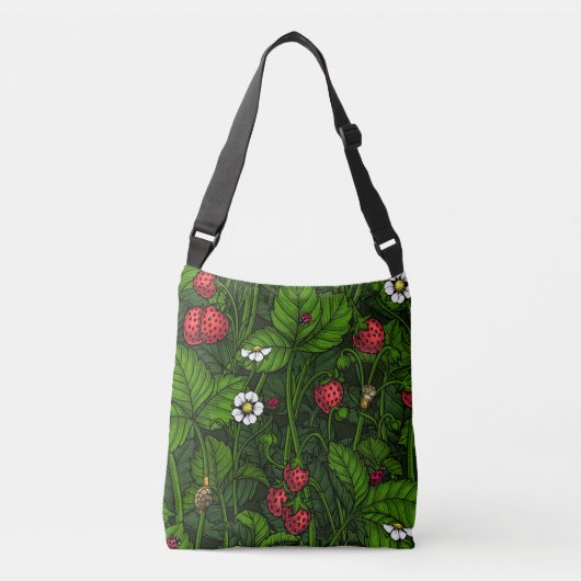 Wilde aardbeien crossbody tas (Voorkant)