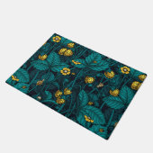 Wilde aardbeien, geel en blauw deurmat (Schuin)