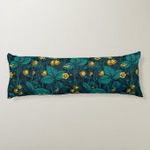 Wilde aardbeien, geel en blauw lichaamskussen (Achterkant)