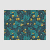 Wilde aardbeien, geel en blauw tissuepapier (Voorkant)