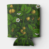 Wilde aardbeien, geel en groen blikjeskoeler (Achterkant)