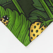 Wilde aardbeien, geel en groen fleece deken (Hoek)