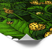Wilde aardbeien, geel en groen poster (Hoek)