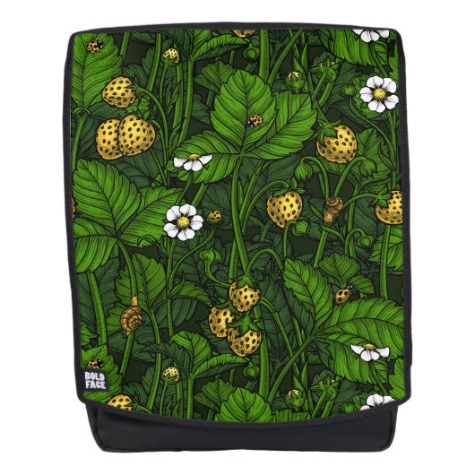 Wilde aardbeien, geel en groen rugtassen (Voorkant)