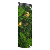 Wilde aardbeien, geel en groen thermosbeker (Geroteerd rechts)