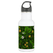 Wilde aardbeien, geel en groen waterfles  (Voorkant)