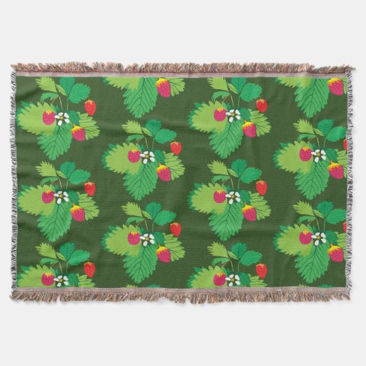 Wilde aardbeien gooien deken (Voorkant)