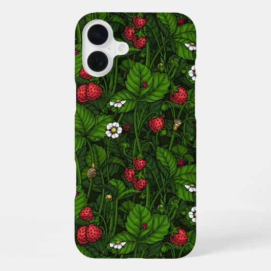 Wilde aardbeien iPhone hoesje (Achterkant)