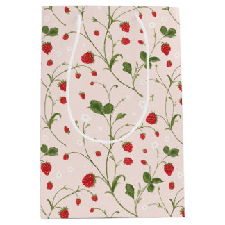 Wilde aardbeien (Linen) - Weefpapier Medium Cadeauzakje