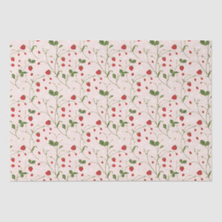 Wilde aardbeien (Linen) - Weefpapier Tissuepapier