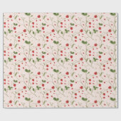 Wilde aardbeien (linnen) - Verpakkingspapier Cadeaupapier (Vlak)