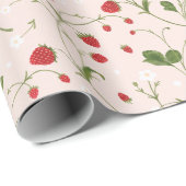 Wilde aardbeien (linnen) - Verpakkingspapier Cadeaupapier (Rol Hoek)