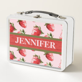 Wilde aardbeien Metalen Lunchbox