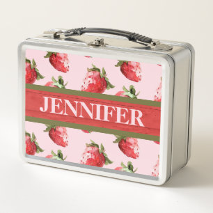 Wilde aardbeien Metalen Lunchbox