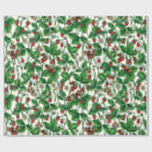 Wilde aardbeien op gebroken wit cadeaupapier (Vlak)