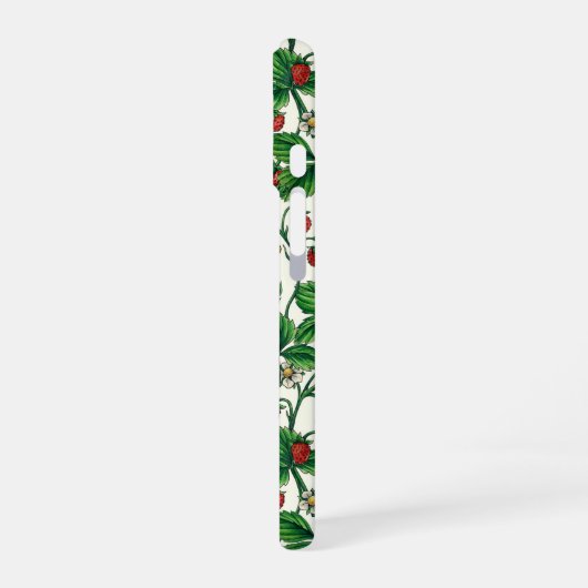 Wilde aardbeien op gebroken wit iPhone 16 hoesje (Linkerkant)