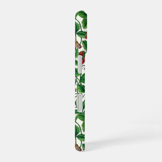 Wilde aardbeien op gebroken wit iPhone 16 hoesje (Rechterkant)