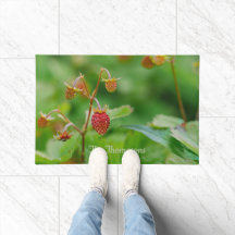 Wilde Aardbeien Op Groene Foto Met Familienaam
