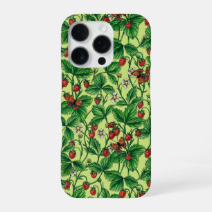 Wilde aardbeien op honingdauw iPhone 16 pro hoesje