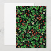 Wilde aardbeien op zwart (Voorkant / Achterkant)