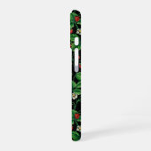 Wilde aardbeien op zwart iPhone 16 hoesje (Linkerkant)