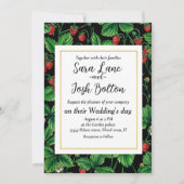 Wilde aardbeien op zwart kaart (Voorkant)