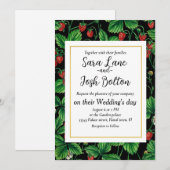 Wilde aardbeien op zwart kaart (Voorkant / Achterkant)