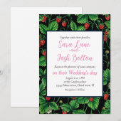 Wilde aardbeien op zwart kaart (Voorkant / Achterkant)