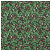 Wilde aardbeien op zwart stof (Swatch)