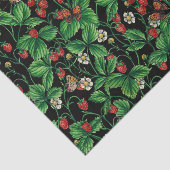 Wilde aardbeien op zwart tissuepapier (Detail)