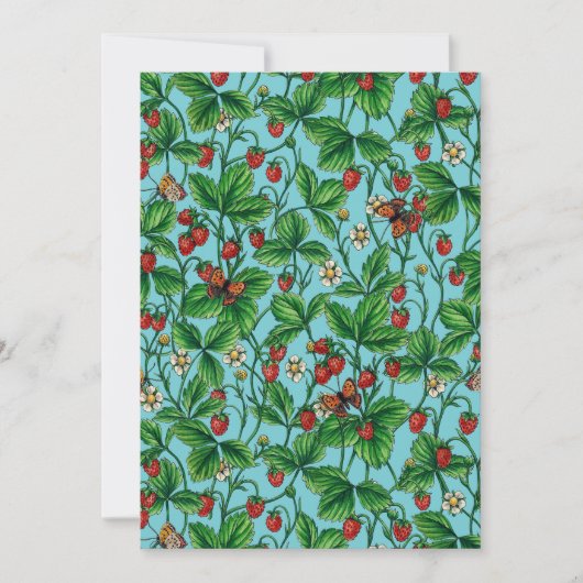 Wilde aardbeien op zwembad blauw (Voorkant)
