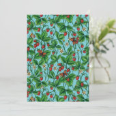 Wilde aardbeien op zwembad blauw (Staand voorkant)