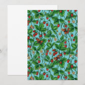 Wilde aardbeien op zwembad blauw (Voorkant / Achterkant)
