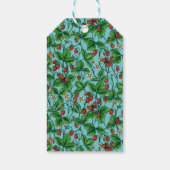 Wilde aardbeien op zwembad blauw cadeaulabel (Achterkant)