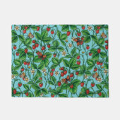 Wilde aardbeien op zwembad blauw deurmat (Voorkant)