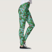 Wilde aardbeien op zwembad blauw leggings (Rechts)