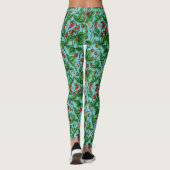 Wilde aardbeien op zwembad blauw leggings (Achterkant)