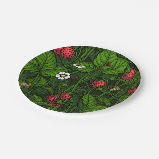 Wilde aardbeien papieren bordje (Gekanteld)